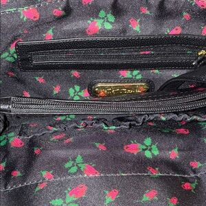 Betsey Johnson Black Floral Clutch